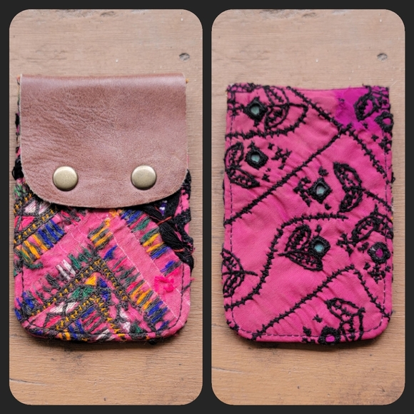 Free People Handbags - 🌎👽 Free People Boho Embroidered Repurposed vtg banjara hippie Wallet card case